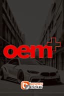 Oem+ - Oem Plus Yazısı Araba - Motosiklet Cam Etiket Sticker 20x7cm