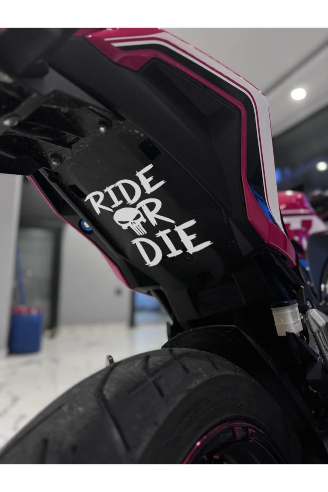 Ride Or Die Punisher - RIDE OR DIE Punisher - Sticker - Motor Sticker - Oto Sticker 15X19 Cm