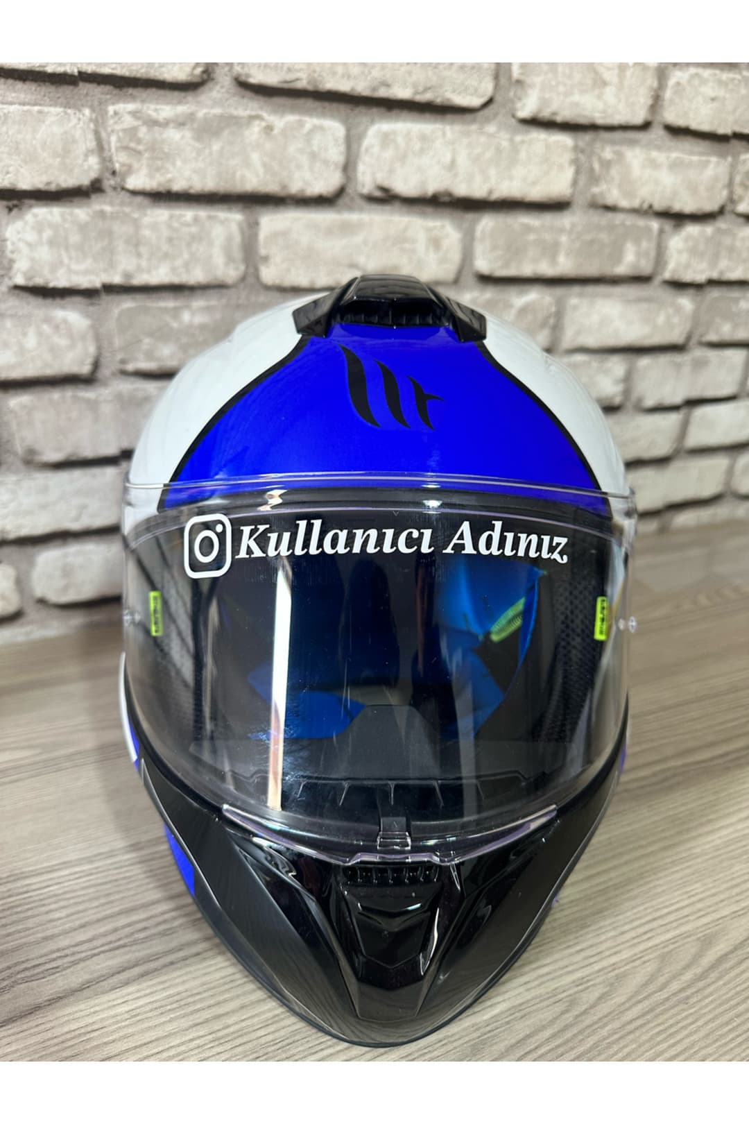 Kask Vizör İçin İnstagram Kullanıcı Adı Sticker 15 Cm Beyaz Renk fngklsdgsştef3