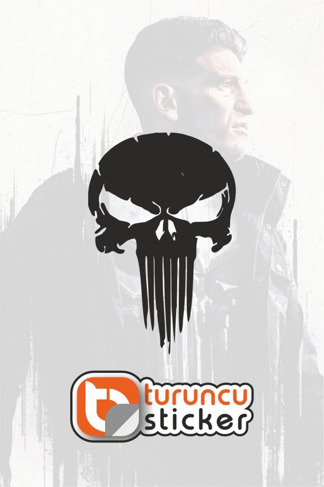 The Punisher Sticker Etiket 8x12 cm – Araç – Motor – Laptop - Kask Etiket Sticker