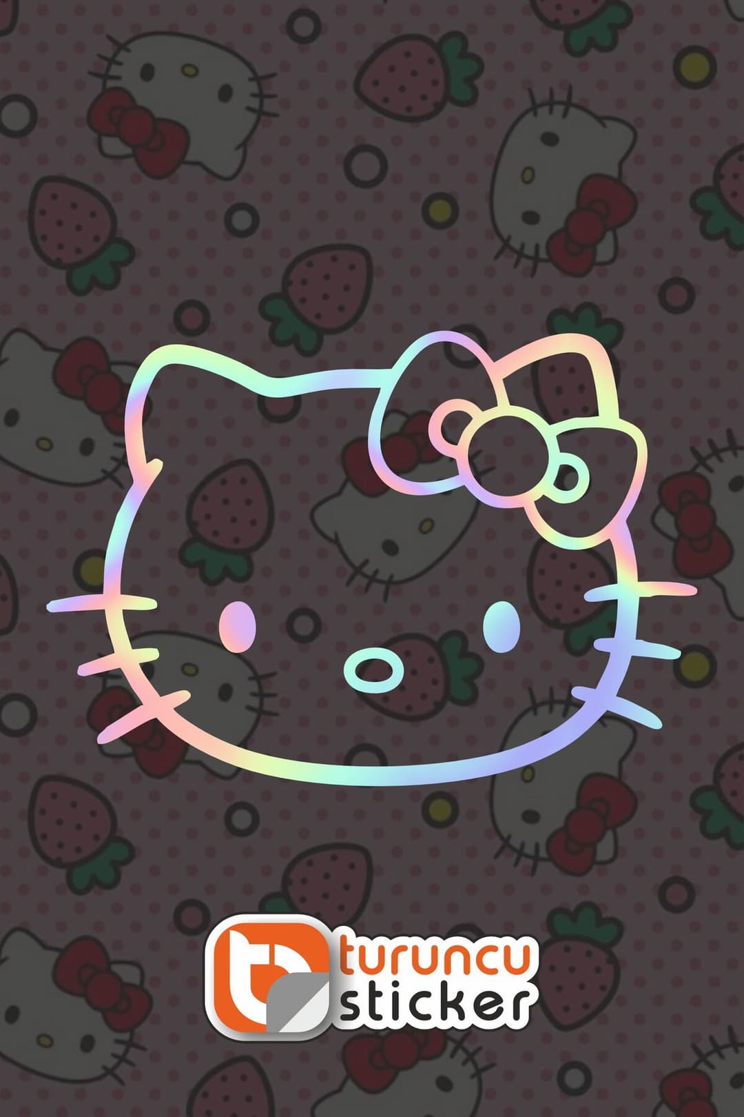 Hello Kitty Sticker Etiket 10x7 cm – Araç – Motor – Laptop - Kask Etiket Sticker