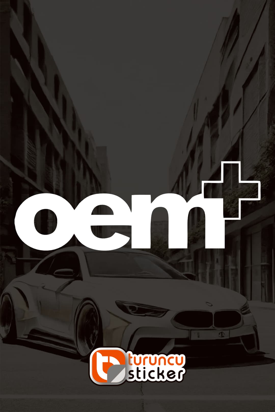 Oem+ - Oem Plus Yazısı Araba - Motosiklet Cam Etiket Sticker 20x7cm