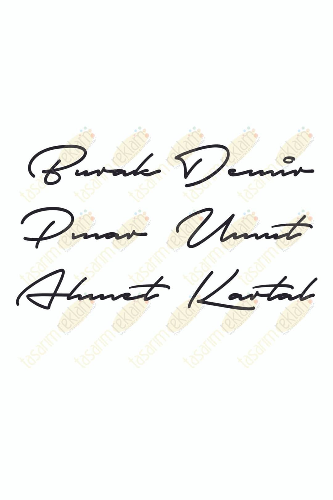 İmza Stilinde 2 Adet Ad Soyad Araba Yazısı Imza Sticker-araba Yazısı-araç Sticker-motosiklet Sticker
