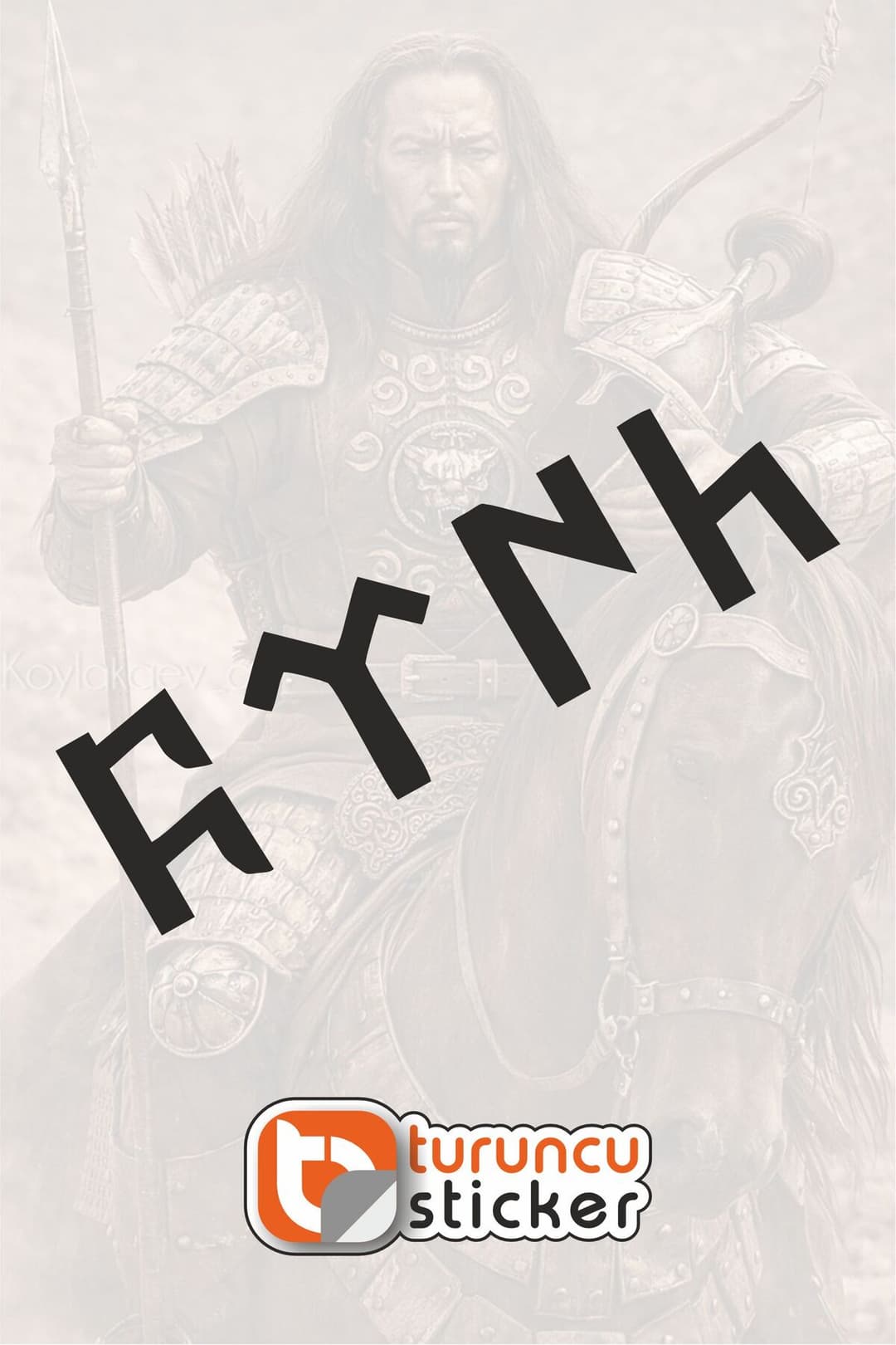 Göktürkçe Türk Yazısı Sticker Etiket 20x5,5 cm – Araç – Motor – Laptop - Kask Etiket Sticker