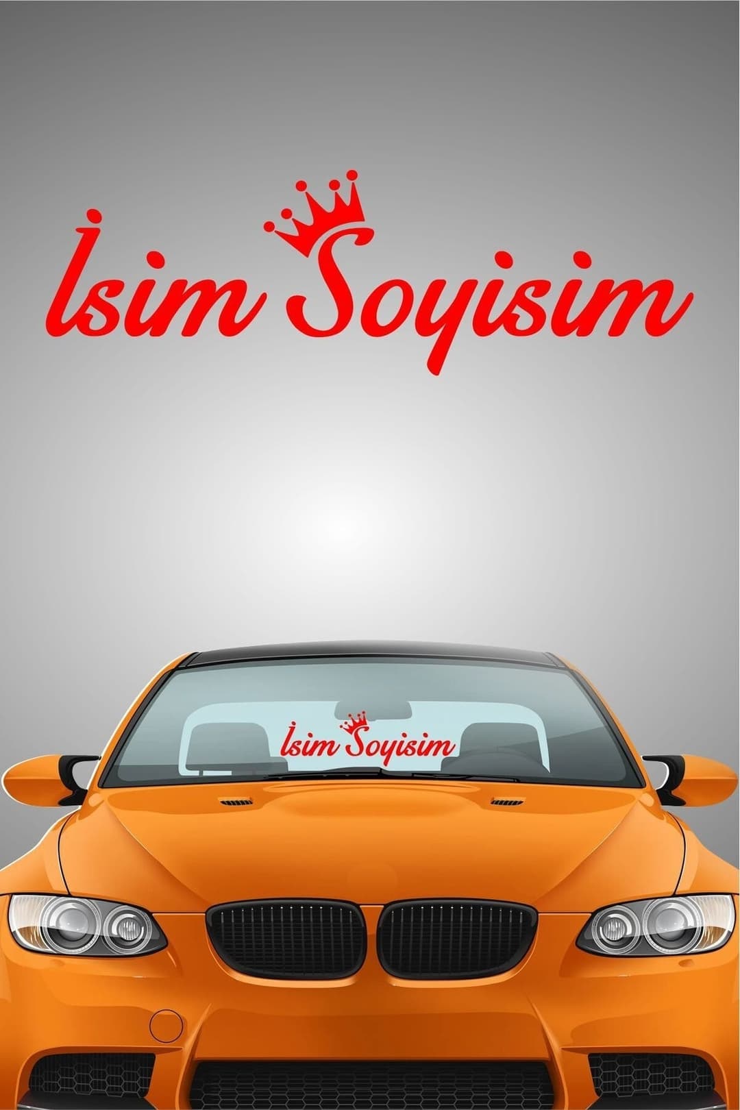 Kişiye Özel Oto Sticker Size Özel Isim Stance Taçlı Büyük Boy Cam Yazısı Araba Stickerı