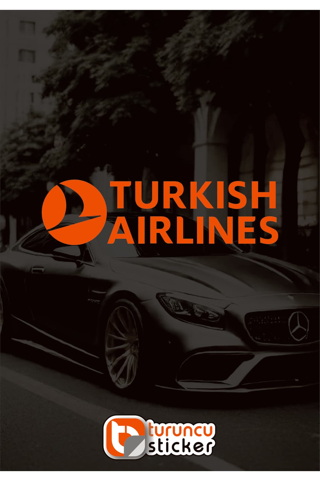 Turkish Airlines - Marka Araba-motosiklet Etiket Sticker 20x5,5cm
